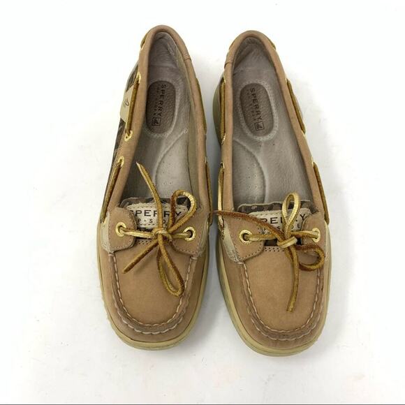 Sperry Angelfish Leopard Jacquard Boat Shoe Size 6 - Picture 2 of 8